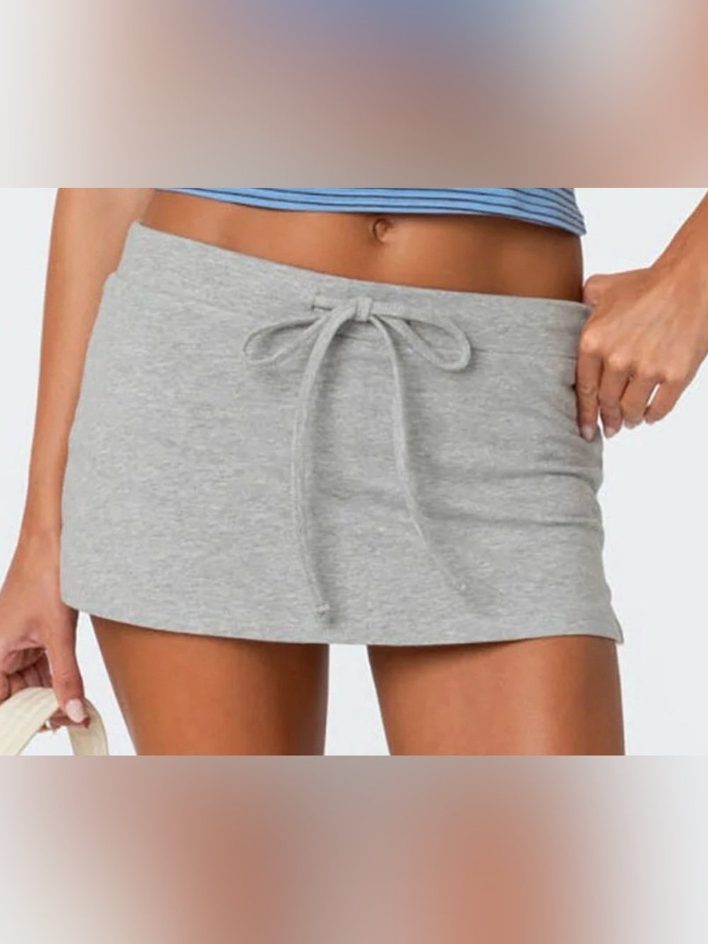 Edikted Gray Bayside Slitted Micro Skort